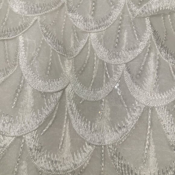 Black and white bodice style sequin peacock formal dress with bow - Picture 6 of 8